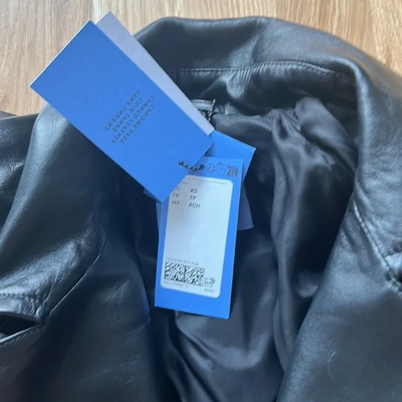 NWT H&M x Mugler Leather Jacket with Scarf - Picture 9 of 13